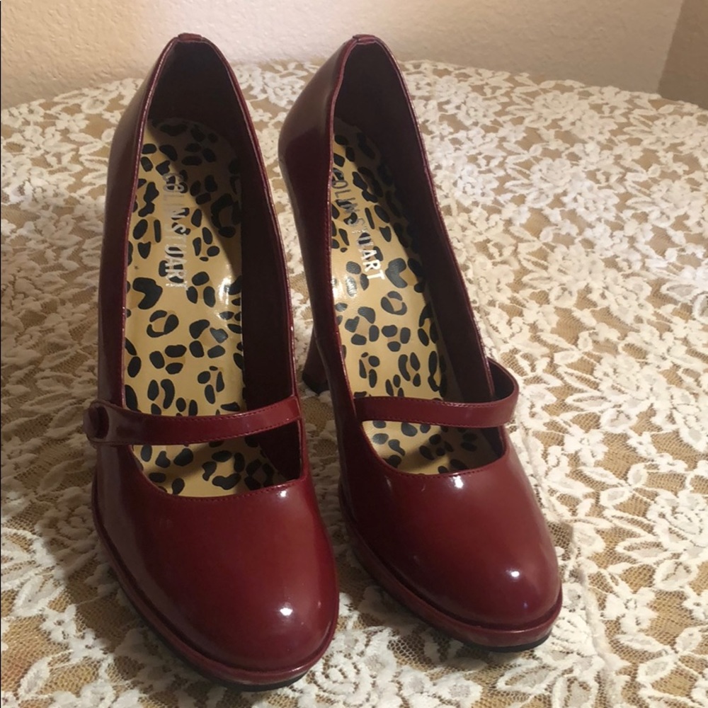 Colin Stuart Red Mary Jane heels - Picture 3 of 5